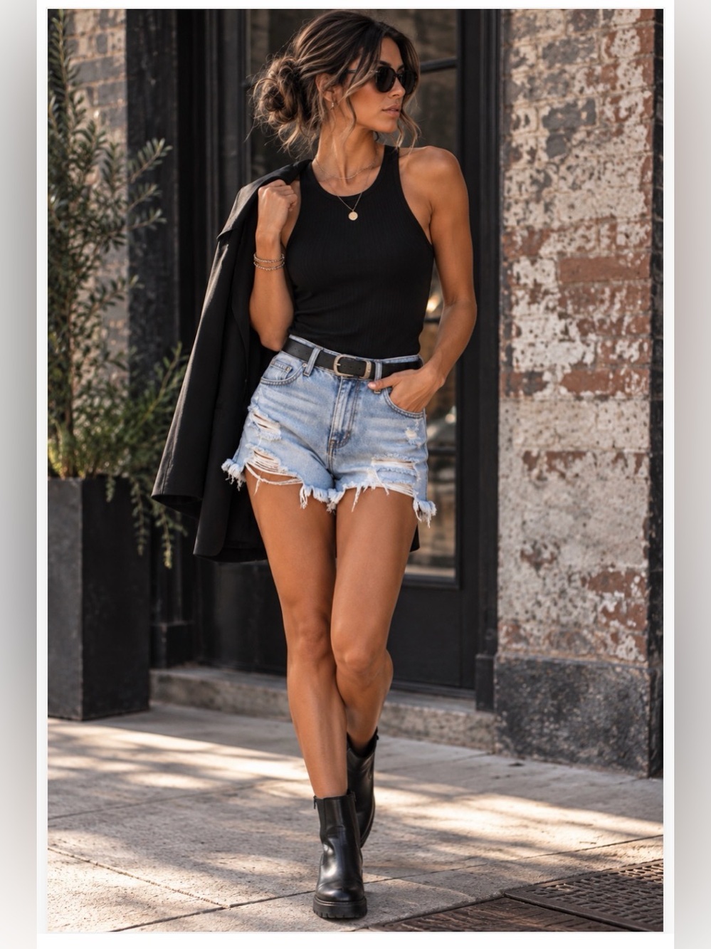 Aeropostale Light Blue Distressed Denim Jean Shorts